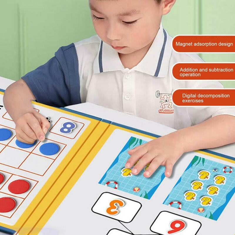 Детская Магнитная книга, обучающая Магнитная Математическая головоломка, набор для детей, сложение вычитание для мальчиков