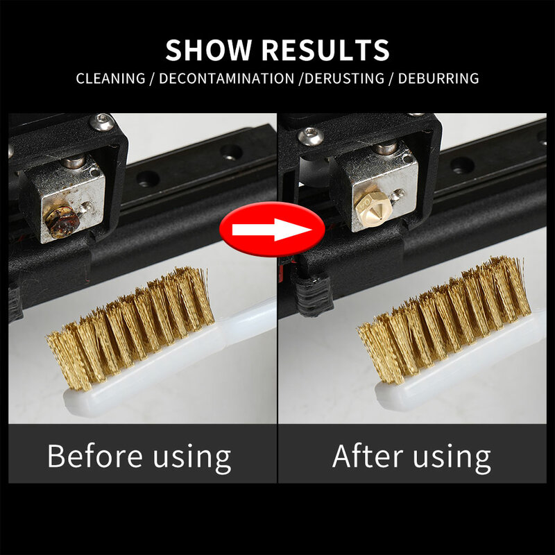 KINGROON strumento per la pulizia della stampante 3D spazzola per filo di rame spazzolino da denti ugello pulizia ago parti della stampante 3D strumento di pulizia Kit chiave