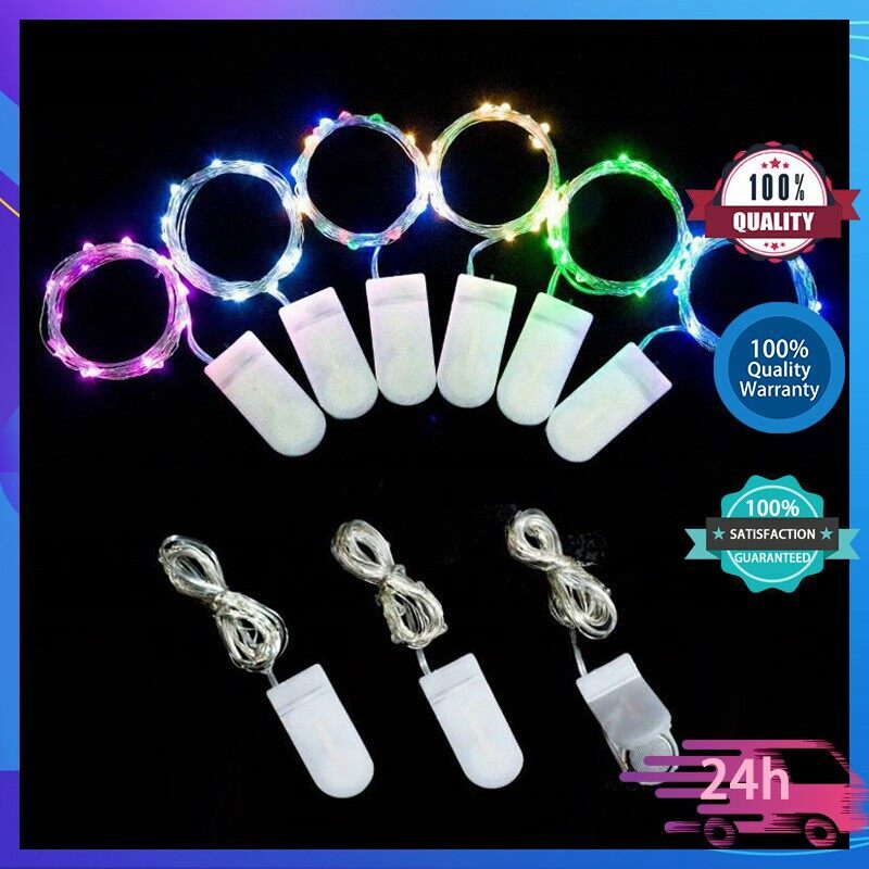 Mini Cadena de alambre de cobre LED, luces de hadas para boda, fiesta, decoración de Navidad, 1M, 2M, 3M, batería gratis