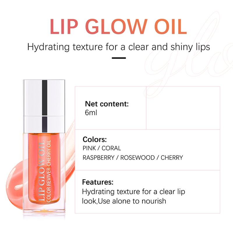 Crystal Jelly Moisturizing Lip Oil Plumping Lip Gloss Makeup Sexy Plump Lip Glow Oil Tinted Lip Plumper 6Ml 007