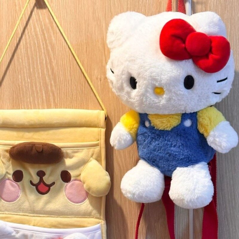 Женский рюкзак MBTI Hello Kitty, плюшевая Милая японская модная маленькая Роскошная сумочка с куклой, дизайнерский женский рюкзак, новинка 2024