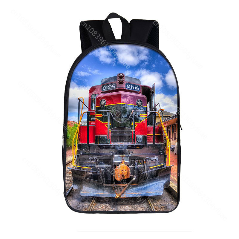 Steam Locomotive / Train Print Backpack Children School Bags For Teenage Train Car Daypack Student Laptop backpacks Book Bag