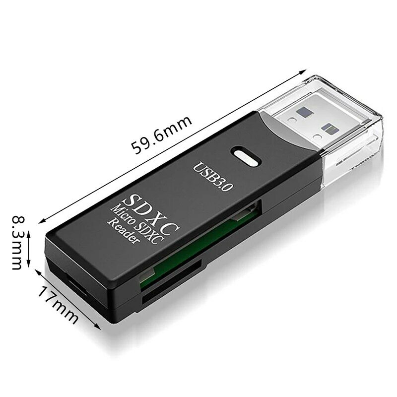2 IN 1 Card Reader USB 3.0 Micro SD TF Card Memory Reader High Speed Multi-card Writer Adapter Flash Drive Laptop Accessories