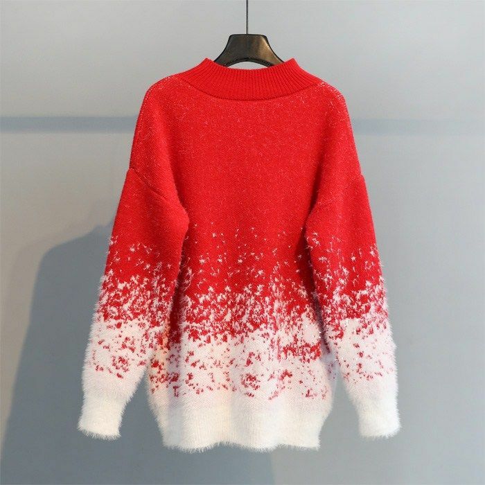 Suéter de punto para mujer, jersey de manga larga con cuello redondo, copo de nieve, Navidad, Año Nuevo, Otoño, 2023