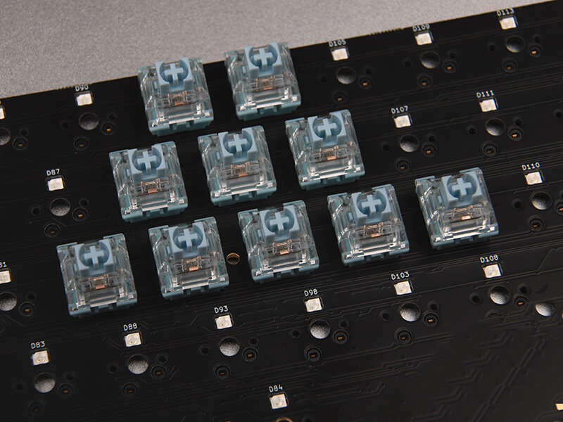 TTC interruptor blanco azulado para teclado mecánico, eje de tecla silencioso, táctil, silencioso, 3Pin, 42gf, doble resorte, bricolaje