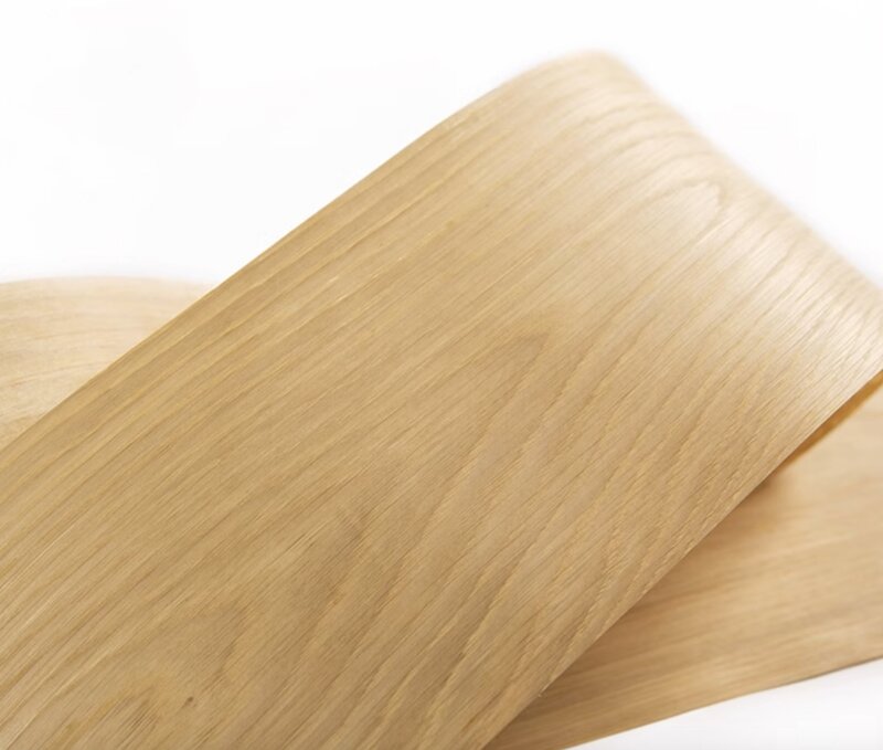 Chapa de madera con estampado de roble blanco americano Natural, longitud: 2,5 metros, ancho: 2cm, grosor: 0,5mm