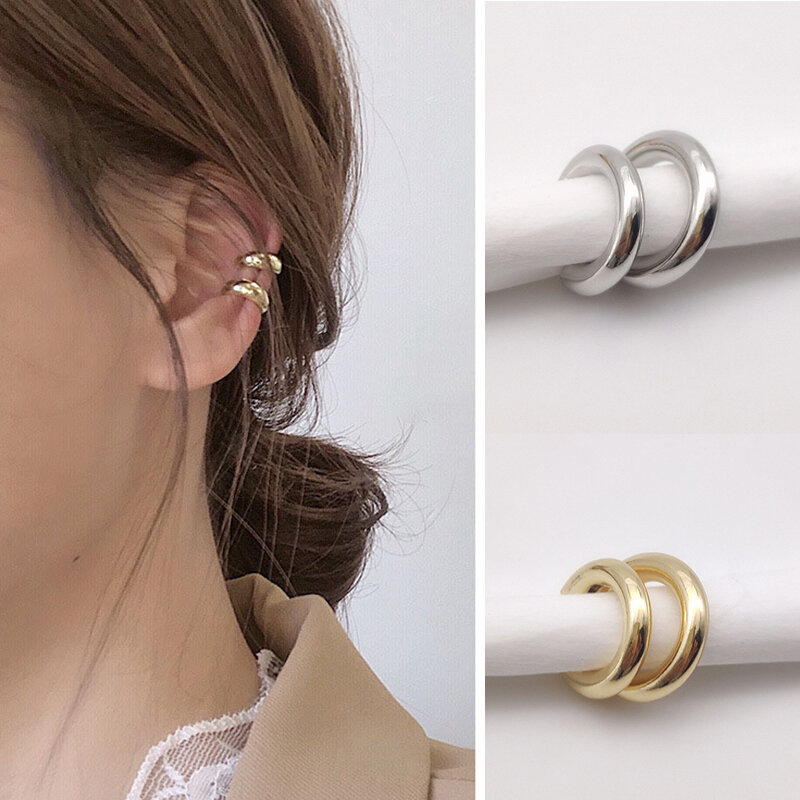 Gold Silver Ear Cuff Without Piercing Ear Clips Earrings For Women Trendy Earring Fake Cartilage Earrings Clip каффы для ушей