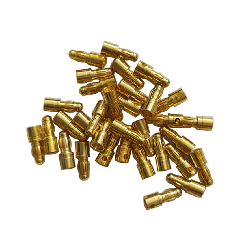 1-10 pasang 2mm/3.0mm/3.5mm/4mm baterai RC colokan pisang peluru berlapis emas kualitas tinggi konektor pisang peluru Wanita Pria