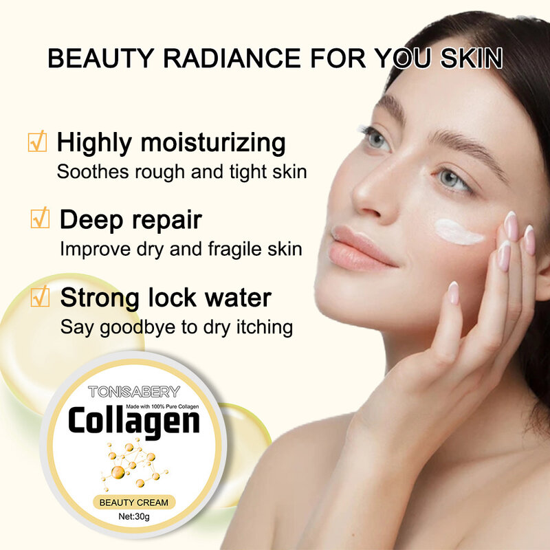 Collagen Wrinkle Removal Cream Fade Fine Lines Firming Lifting Anti-aging Improve Puffiness Moisturizing Tighten Beauty Care