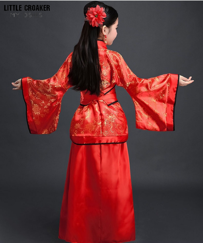 ملابس صينية كلاسيكية للبنات ، فستان Hanfu ، رأس السنة الجديدة ، زي راقصة ، Karneval