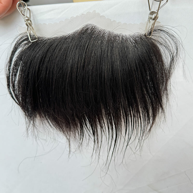 Человеческие волосы, полностью швейцарские кружевные мужские шиньоны для кружевной передней естественной линии волос, парик 1B цвета для мужчин, нашивка для волос 15x7 см