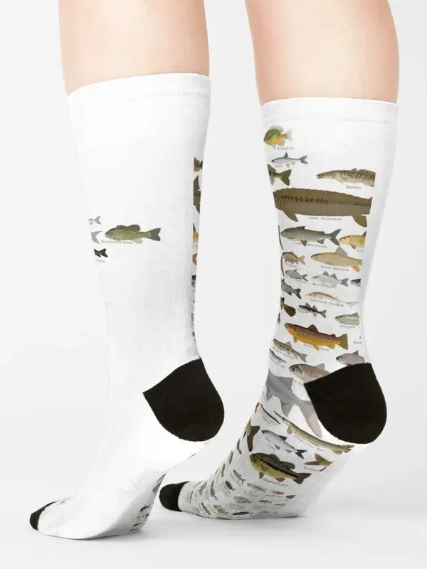 Chaussettes de luxe non ald floor pour hommes et femmes, Fishes of BleSocks