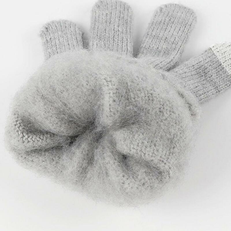 Touch Screen Gloves Hat Scarf Gloves Set Cozy Winter Accessories Set Thick Warm Hat Scarf Gloves for Unisex Elastic for Neck