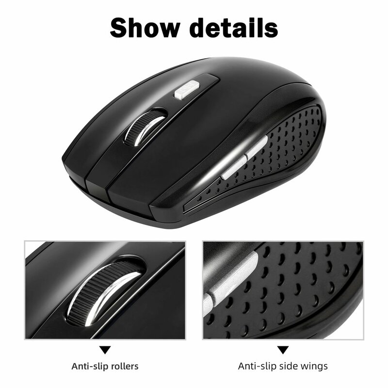 Novo mouse sem fio 3 dpi ajustável 2.4g sem fio ratos receptor usb portátil ultra fino mouse óptico para computador portátil portátil notebook