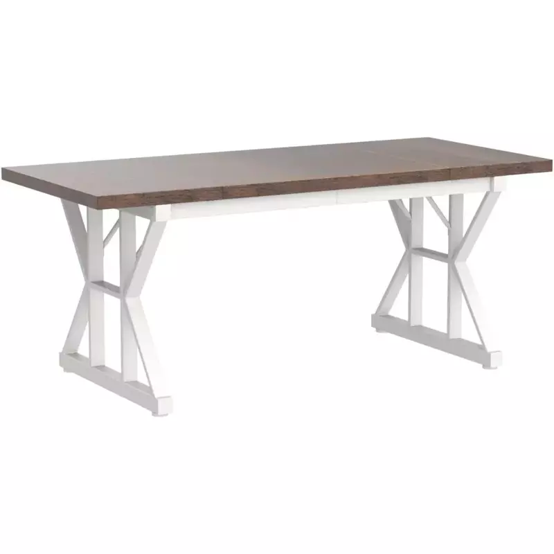 โต๊ะทำงานขนาด70.8นิ้วแล็ปท็อปสไตล์มินิมอลที่ทันสมัยโต๊ะทำงานโต๊ะทำงานโต๊ะเขียนหนังสือบ้าน (สีน้ำตาล/ขาว70.8นิ้ว)