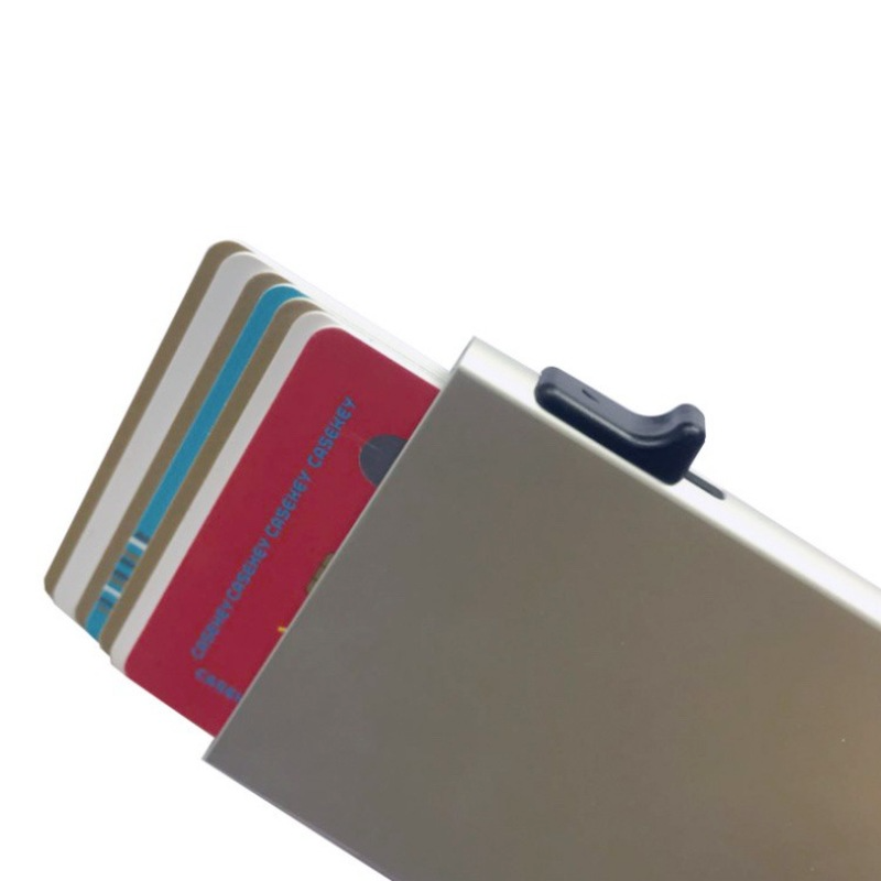 Tarjetero de aluminio RFID para hombre, billetera de alta calidad para tarjetas de crédito, tarjetero con nombre de diseñador, envío directo, 2022