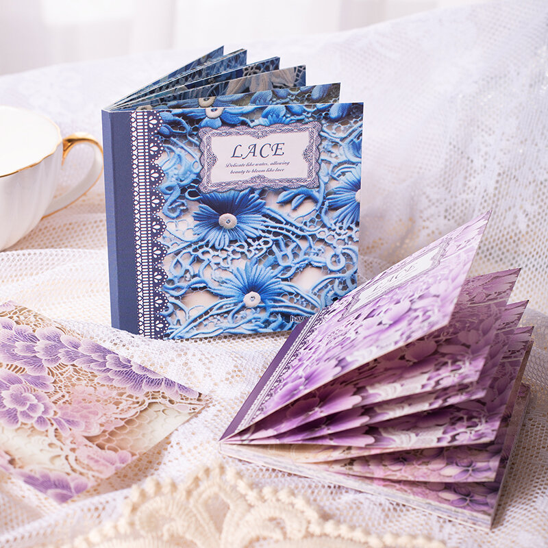 Lace and Lace Series Retro Message Paper, Memo Pad, 6 Pacotes por Lote