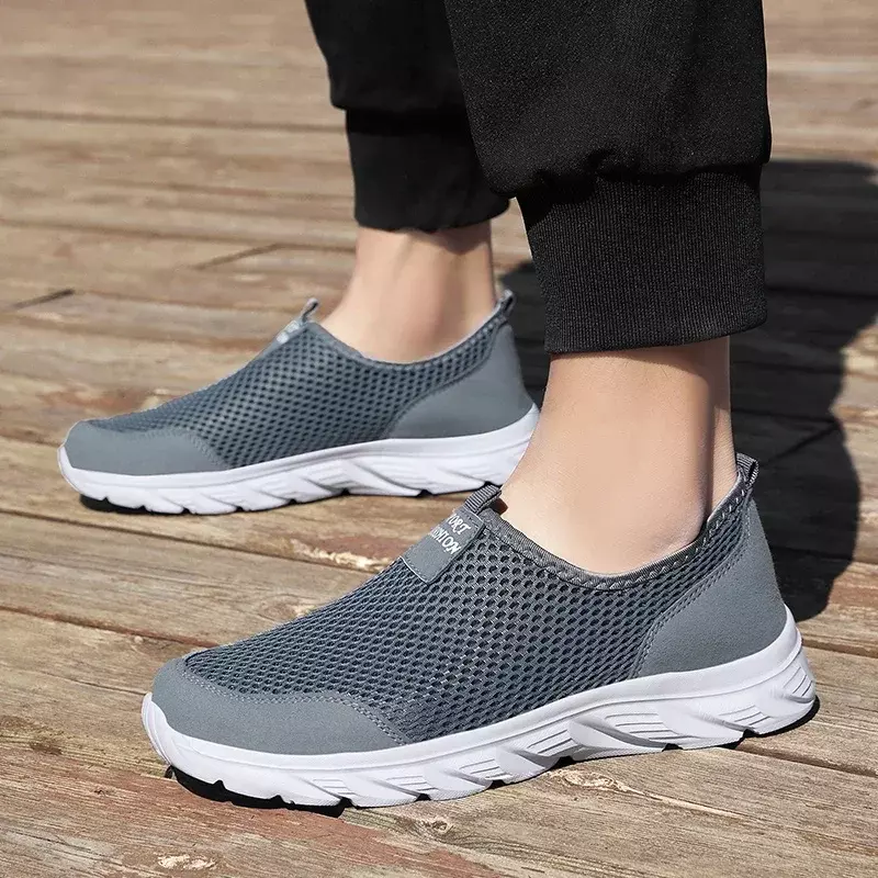 New Mesh Loafers Men Casual Shoes Breathable Slip on Male Casual Sneakers Anti-slip Men's Flats Outdoor Walking Shoes Size 38-46