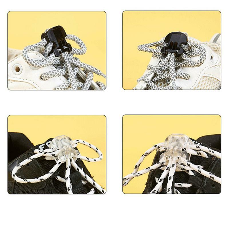 2 pezzi fibbia con chiusura a bottone con lacci veloci per uomo e donna Sneaker per bambini chiusura in pizzo Quick No Tie serrature per lacci delle scarpe accessori per scarpe