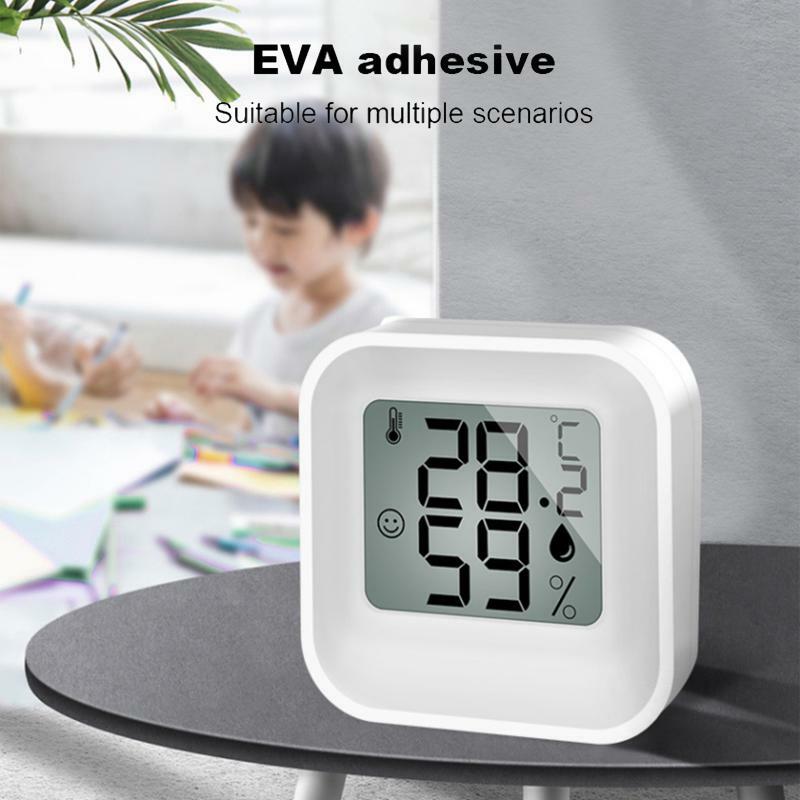 ميزان حرارة رقمي صغير بشاشة LCD مقياس للرطوبة للغرفة الداخلية مقياس إلكتروني لدرجة الحرارة والرطوبة جهاز استشعار للمنزل محطة الطقس