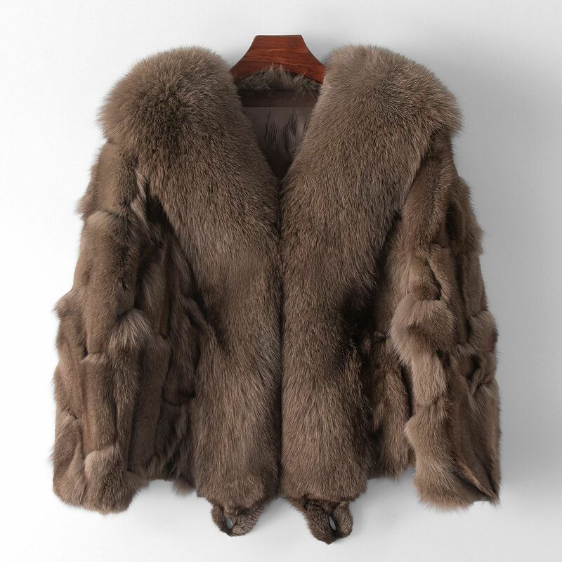 女性用キルティングクライニングジャケット,100% キツネの毛皮,ファッショナブルで暖かい,h12,冬,2023,新品