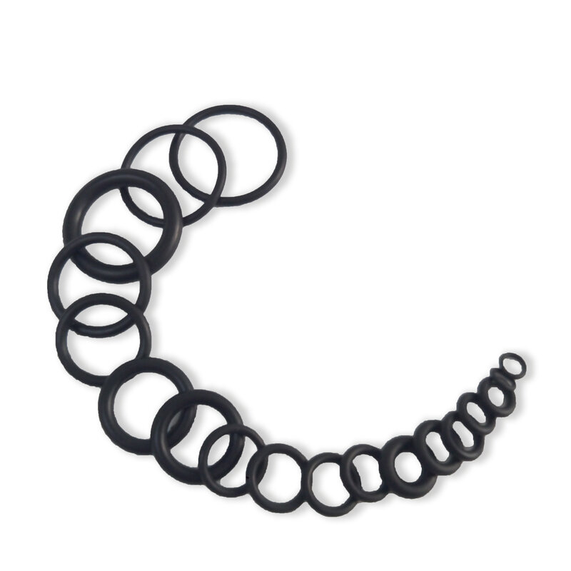 Acecare preto o-ring 225 pces/18 tamanhos para substituições de borracha do cilindro do tanque de mergulho duráveis o-rings de vedação