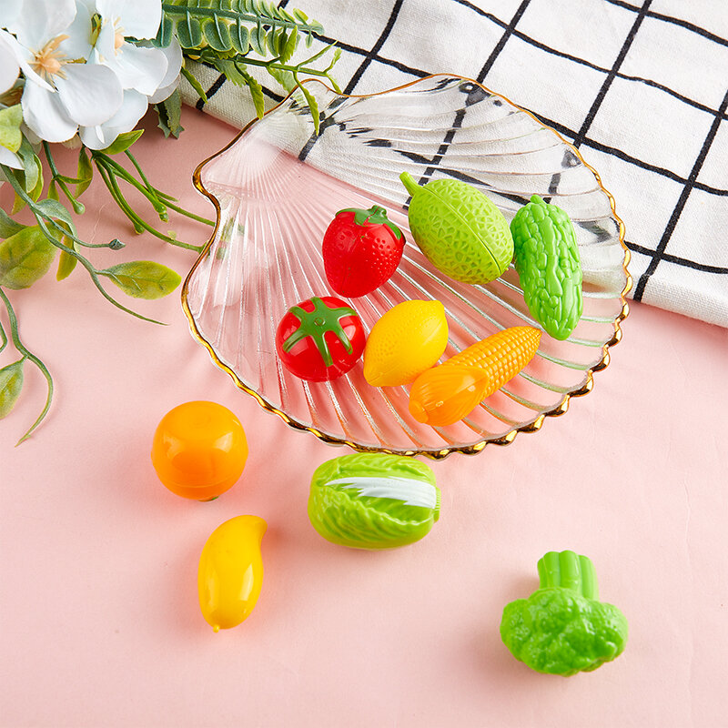 10 pz/lotto Mini simulazione schiuma frutta e verdura giocattoli da cucina artificiali per bambini fai finta di giocare accessori per case delle bambole giocattolo