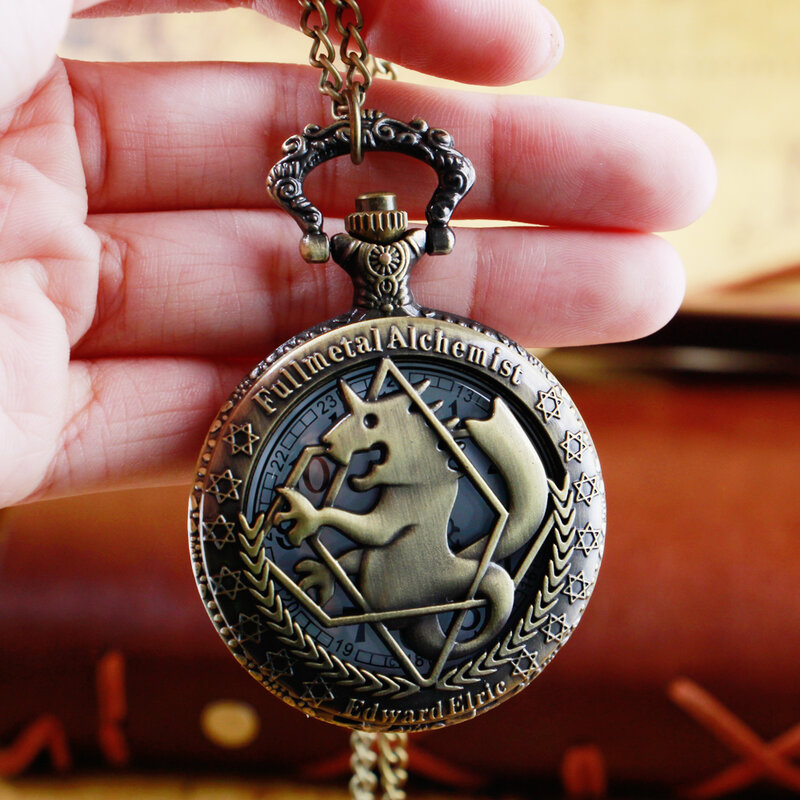 Orologio da tasca al quarzo unico moda uomo Anime Fullmetal Alchemist collana Fob orologi regalo per bambini per orologio