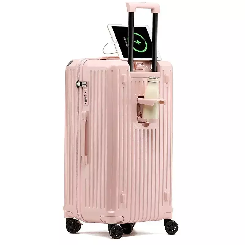 Maleta Horizontal ultraligera de gran capacidad para mujer, maleta con contraseña de freno duradera y fuerte, 28 "de alta apariencia
