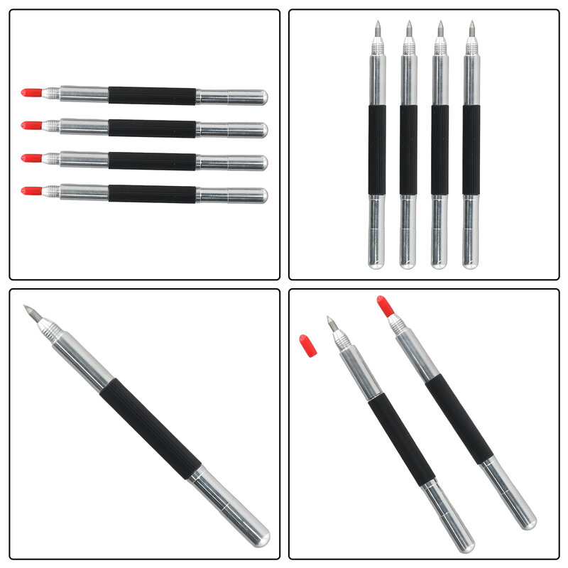 4Pcs ทังสเตนคาร์ไบด์เคล็ดลับ Scriber เครื่องหมายแกะสลักปากกาเหล็ก Scriber Marker คู่โลหะไม้แกะสลัก Scribing Marker เครื่องมือ