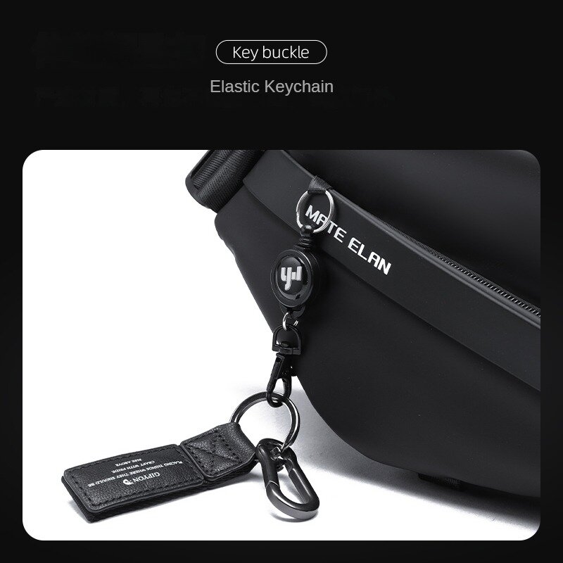 MATE ELAN Premium borsa a tracolla con fibbia magnetica impermeabile borsa a tracolla da uomo di moda di personalità borse a tracolla minimaliste nere