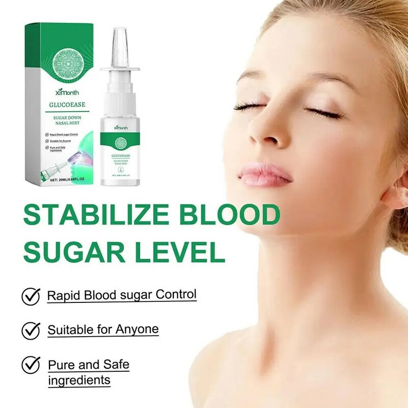 Espray Nasal para alivio de la Diabetes hipoglicémica, 1 piezas, 20ml, tratamiento de incomodidad, limpieza bucal, cuidado Nasal, F2X2