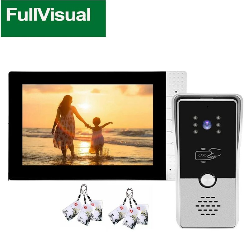 Fullvisual-intercomunicador de 7 pulgadas para el hogar, sistema múltiple de timbre de puerta con visión HD de día y noche, 1/2 o 3 monitores