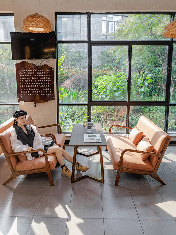 Commercial Coffee Shop Mesa e Cadeira Combinação, Leite Tea Shop, Sobremesa Shop, Homestay, Qingba Bar