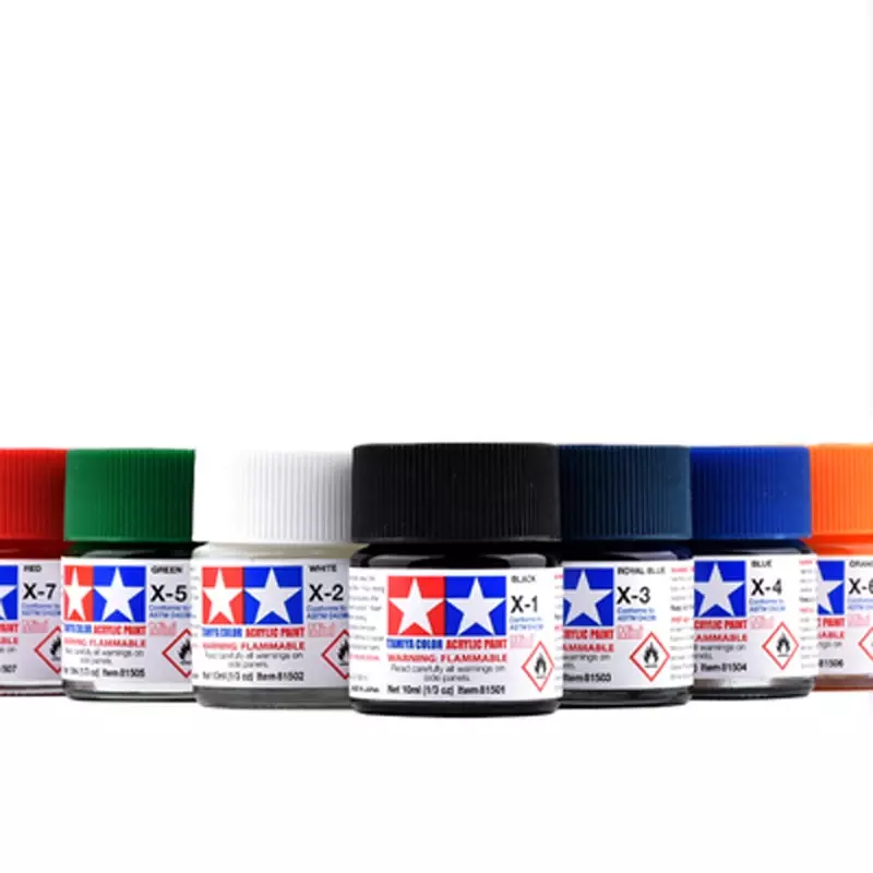 Tamiya-pintura acrílica Soluble en agua, X1-X23 de colores brutos para montar modelos, herramienta de construcción, bricolaje, 10ml