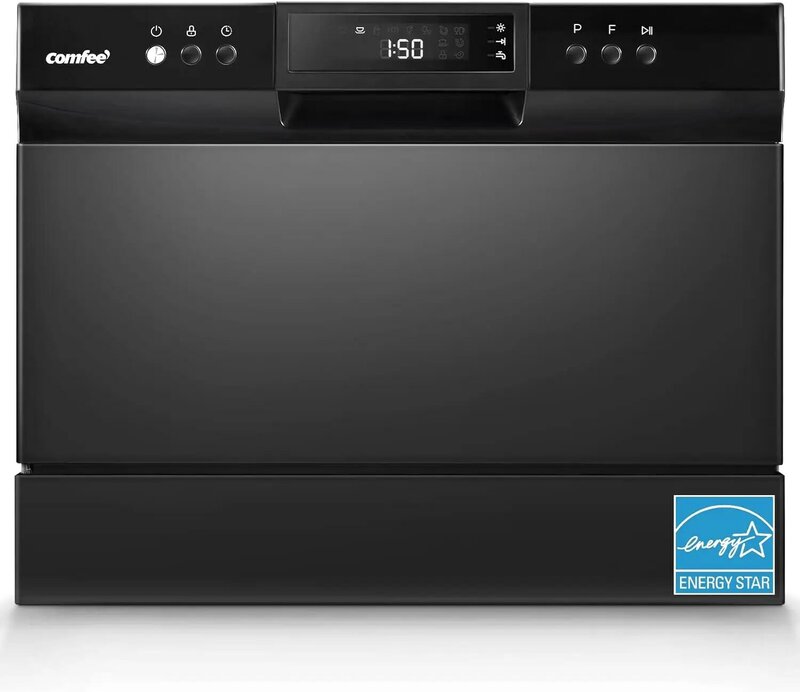 COMFEE’ Countertop Dishwasher, Energy Star Portable Dishwasher, 6 Place Settings & 8 Washing Programs, Speed, Baby-Care