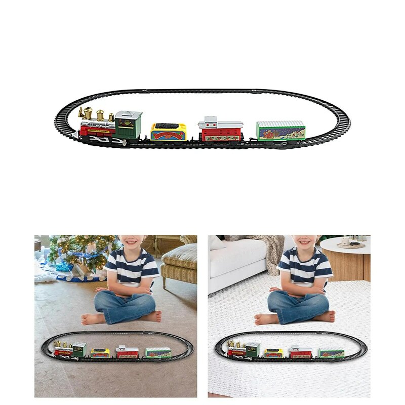 Pociąg elektryczny zestaw ozdoba na choinkę zabawka dla dzieci wagon kolejowy torze małych pociągów dla chłopców w wieku przedszkolnym w wieku 3 ~ 6 lat prezenty urodzinowe