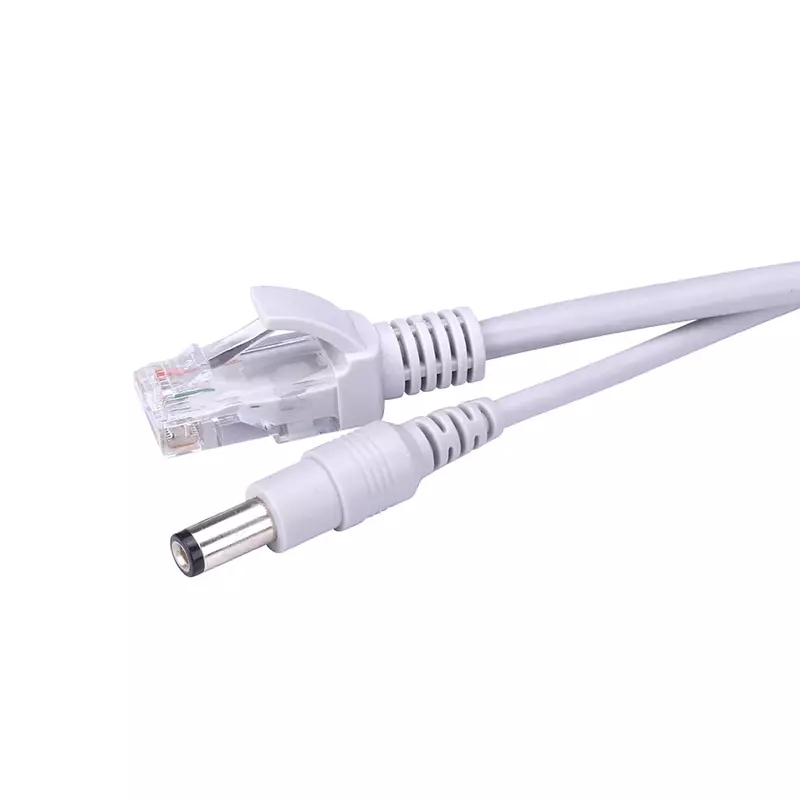 Kabel CCTV untuk kamera IP, 5M/10M/20M/30M pilihan 2.1mm/5.5mm Jack RJ45 + DC Power ekstensi Ethernet, kabel CCTV untuk sistem NVR