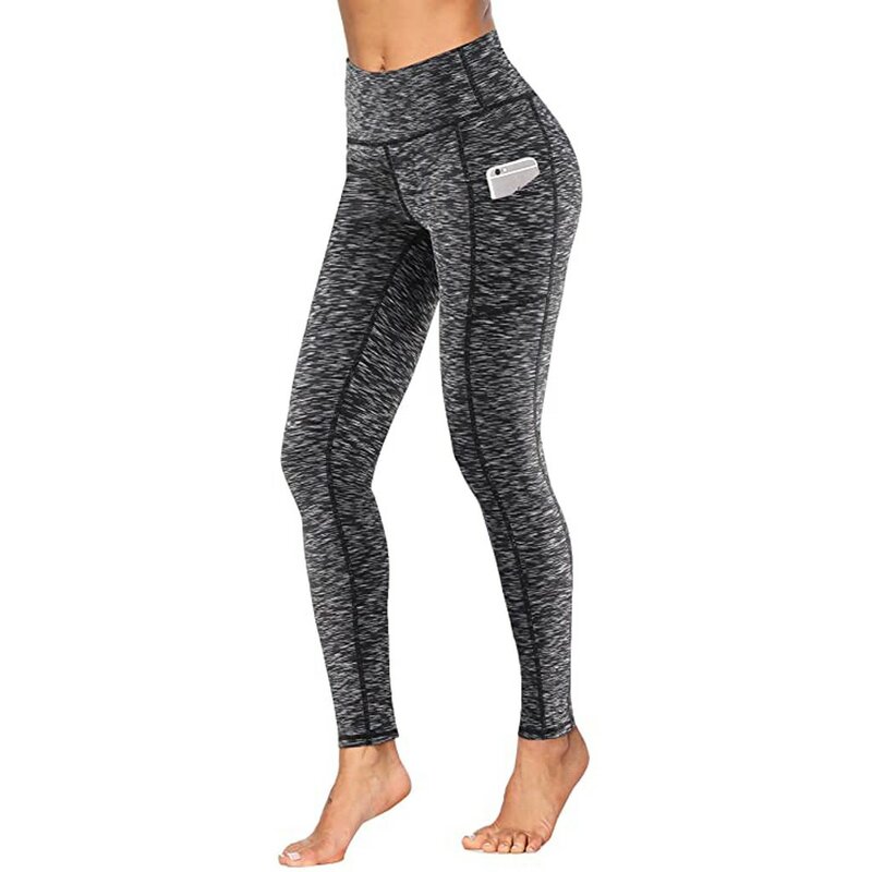 Pantalones de Yoga con realce de cadera para mujer, mallas ajustadas de cintura alta para correr, Fitness, Color sólido