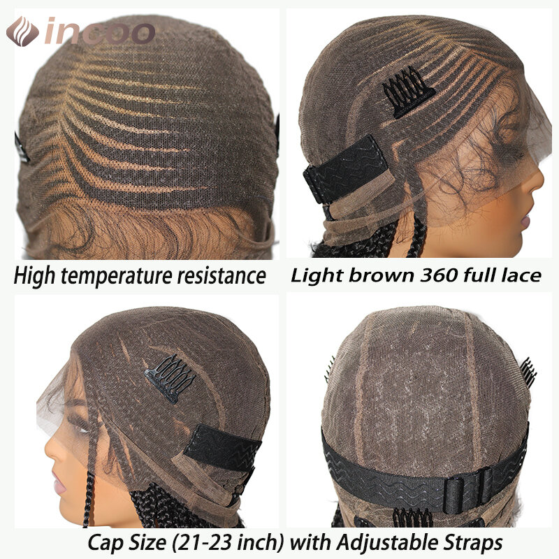 Incoo-pelucas de encaje Frontal completo sintético, caja más grande, parte lateral prearrancada, pelo de bebé Afro sin nudos, recién llegado