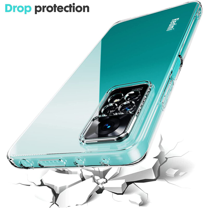 Clear Silicone Soft Phone Case For Xiaomi Redmi Note 11 10 9 Pro 11S 11T 10S 10T 9S 9T Ultra Thin Case For Redmi K50 K40 K30 Pro