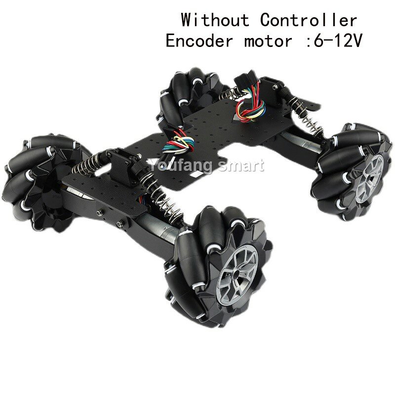 Sasis suspensi mobil RC roda Mecanum Omnidirectional, dapat disesuaikan untuk Kit DIY Robot Arduino ke Ps2 UNO yang dapat diprogram