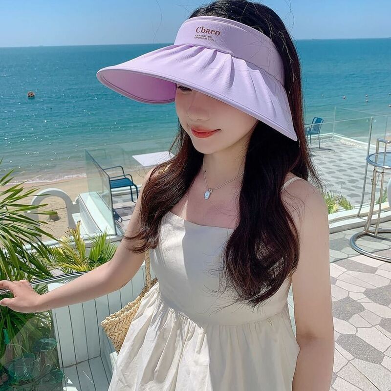 Casco da sole Anti-ultravioletto facile da trasportare traspirante cappello da spiaggia pieghevole con protezione solare all'aperto