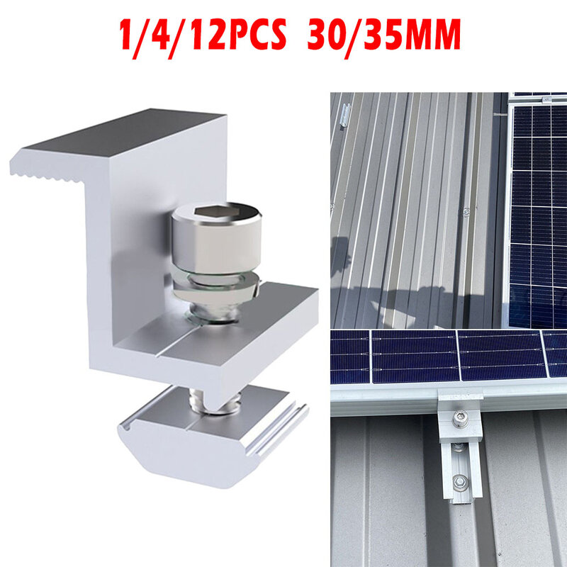 Solar End Clamp Beugel Klem Montagebeugel Zilver Z Stijl Aluminium Einde Home Improvement Solar Support Instelbaar