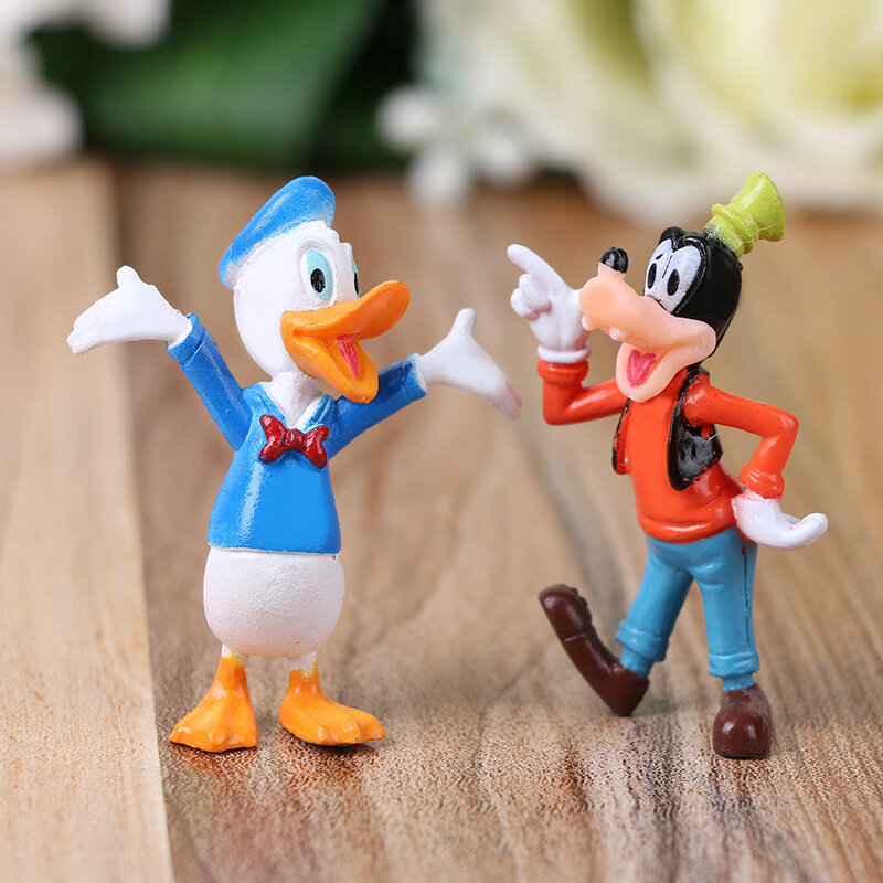 Figur Disney 6 Buah/Set Mainan Anak Figur Anime PVC Dekorasi Kue Pesta Ulang Tahun Minnie Mouse Mickey Mouse