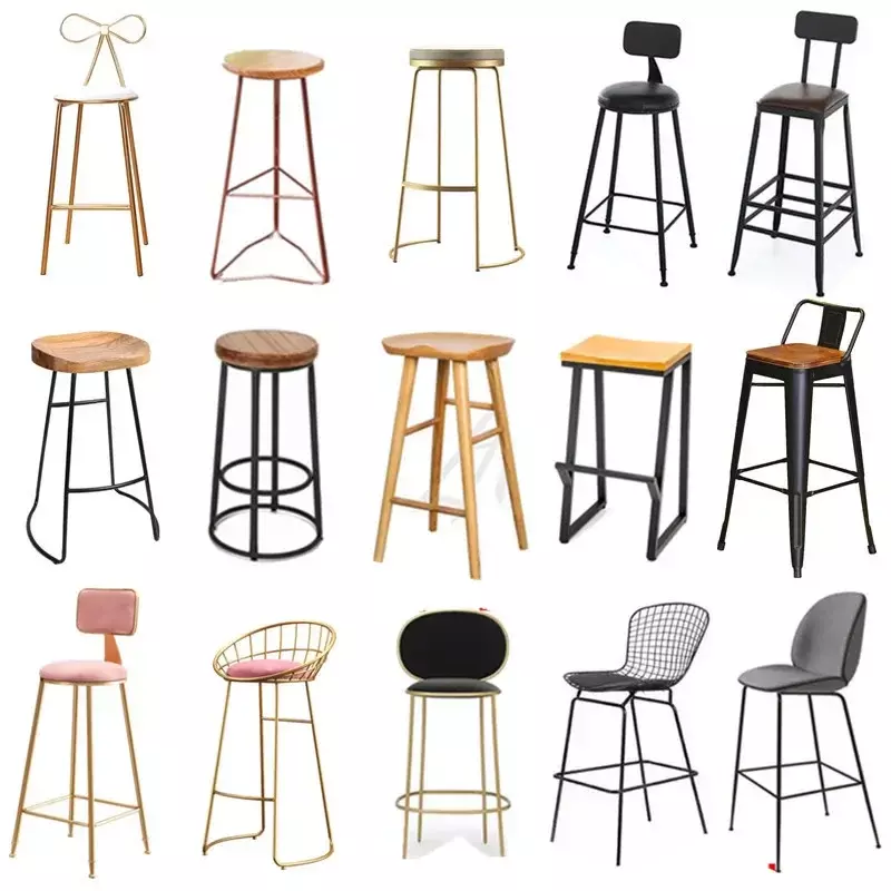 เก้าอี้บาร์เหล็กดัดหรูหราปรับแต่งได้สำหรับ EE1006ชานมร้านกาแฟเก้าอี้สตูลบาร์สูงแบบลำลองเก้าอี้แกนหลัง