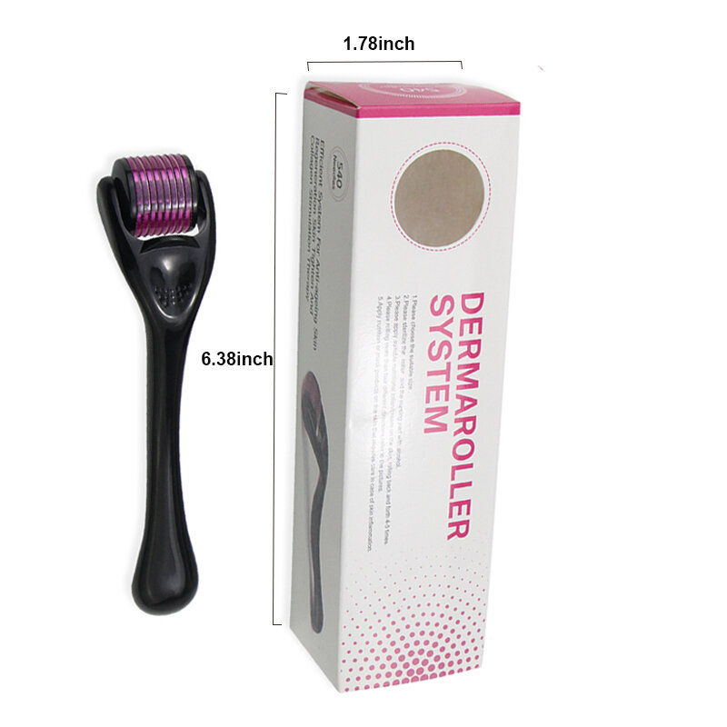 1 pz 540 Derma Roller 0.2/0.25mm Microneedle derma roller per la crescita dei capelli 540 aghi in titanio strumento di bellezza del viso