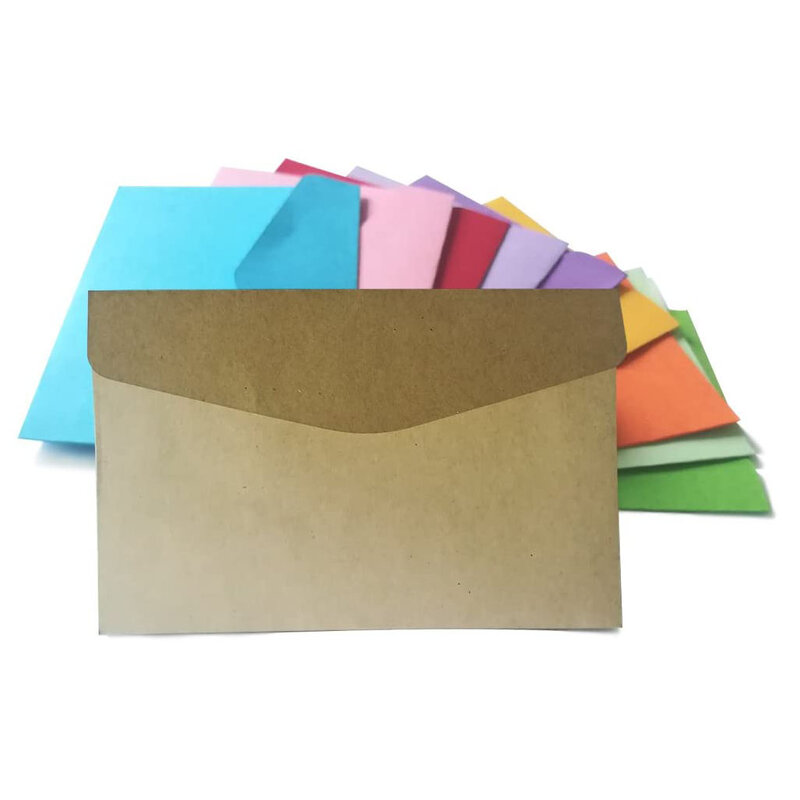 100 Pcs Mini Envelopes 10 Colors Gift Card Envelopes,Perfect Personalize Gift Cards, Wedding Envelopes or Birthday Party Cards