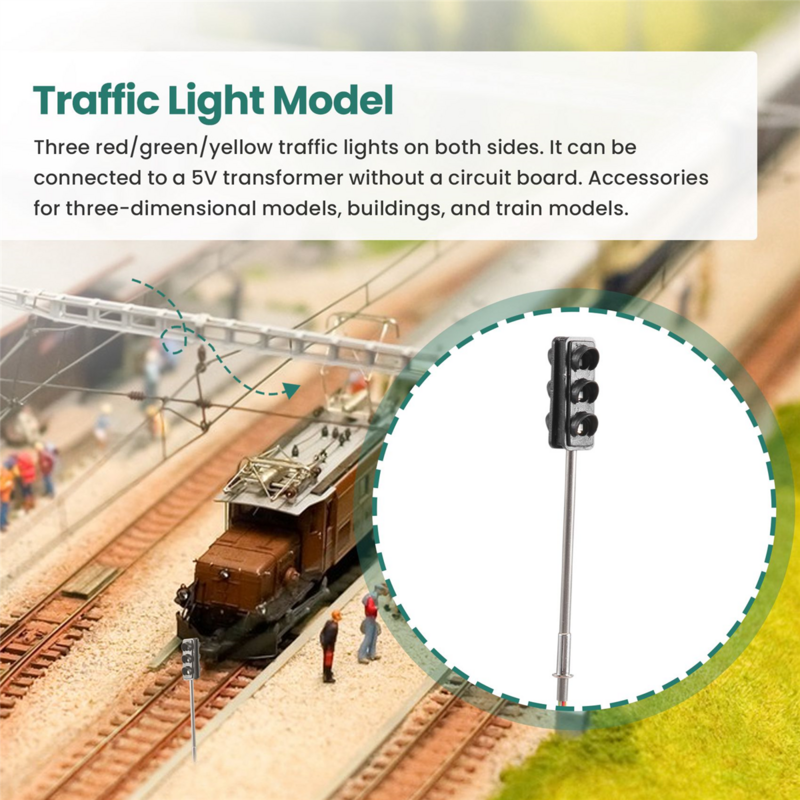Ho Oo 체중계 모델 신호등, 3 색 신호등, Diy 모래 테이블 교차로, 거리 건설 철도 양면 6LED