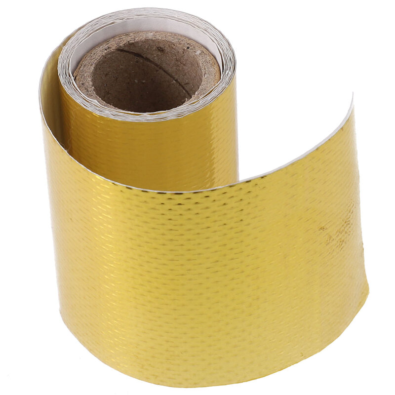 100X5cm nastro avvolgente per scudo termico 2021 presa d'aria in fibra di vetro isolamento termico in oro nastro isolante ad alta temperatura riflettente